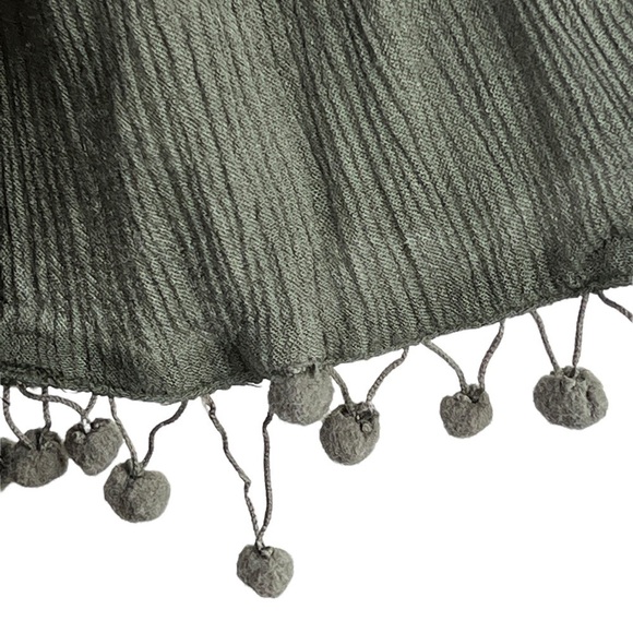 RAGA Romper Off The Shoulder Bell Sleeve Tassels Green Viscose Women's Size M - Picture 5 of 11